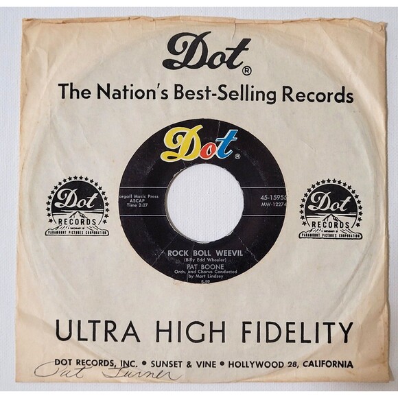 Pat Boone 45 RPM - Twixt Twelve And Twenty / Rock Boll Weevil - Dot VG Pop '59 - Picture 2 of 2